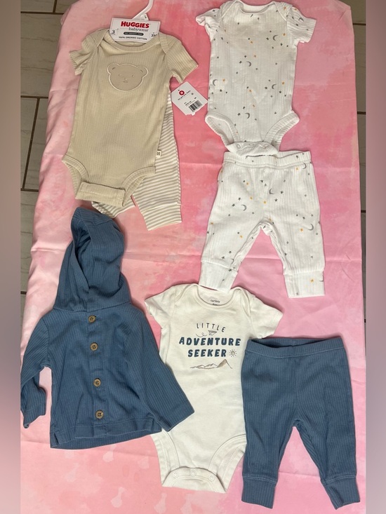 Carter's Other - Baby Boy 8pc Bundle 3M Carter's + NWT Huggies Neutral Set